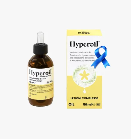 Hyperoil® Olio per lesioni cutanee 50ml - Piaghe da decubito - Ferite traumatiche - Ustioni - Dispositivo Medico